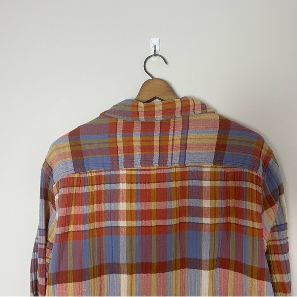 [Urban Outfitters] Orange & Purple Plaid Print Button Down Long Sleeve Shirt - Picture 7 of 7